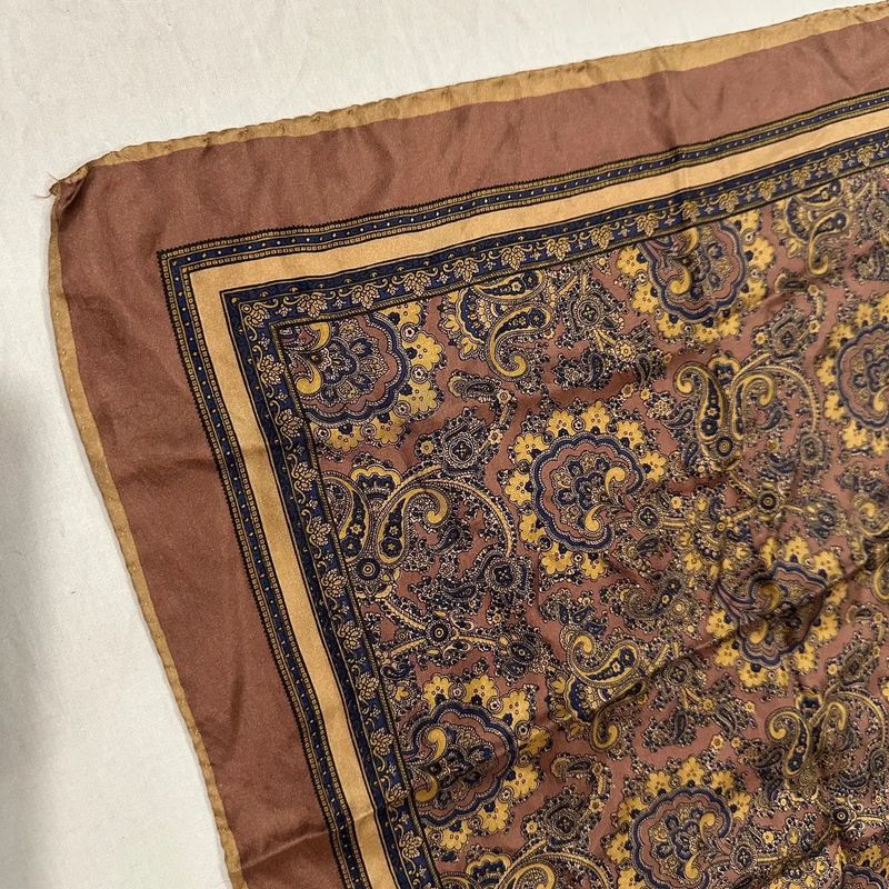 1980s Paisley Print Silk Small Foulard By Gucci