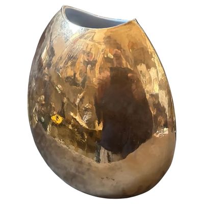 1970s Mid-Century Modern Gilded Porcelain Italian Vase by Nove san Marco