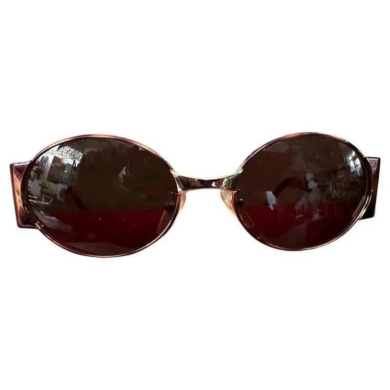 1990s Gilded Metal and Faux Tortoiseshell Acetate Sunglasses By Furstenberg