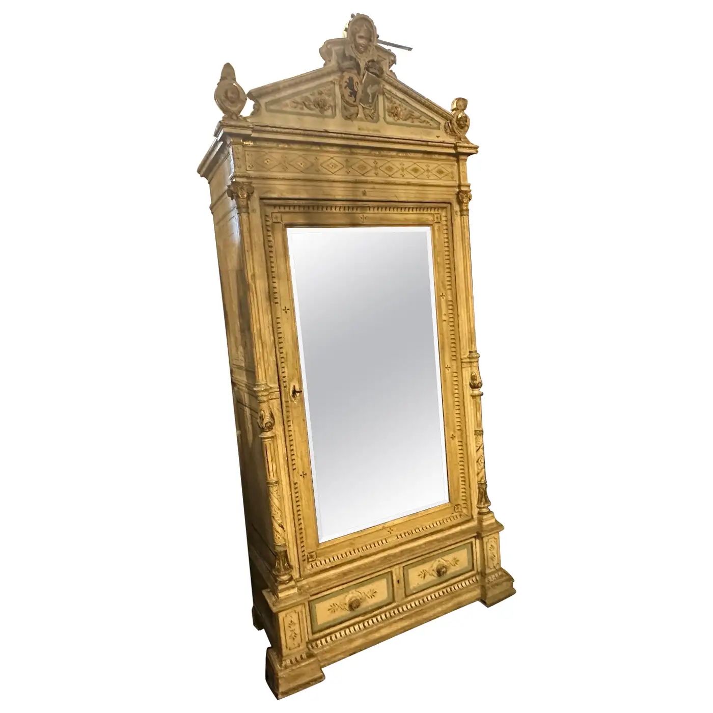 Louis Philippe Lacquered Wood Sicilian Noble Wardrobe