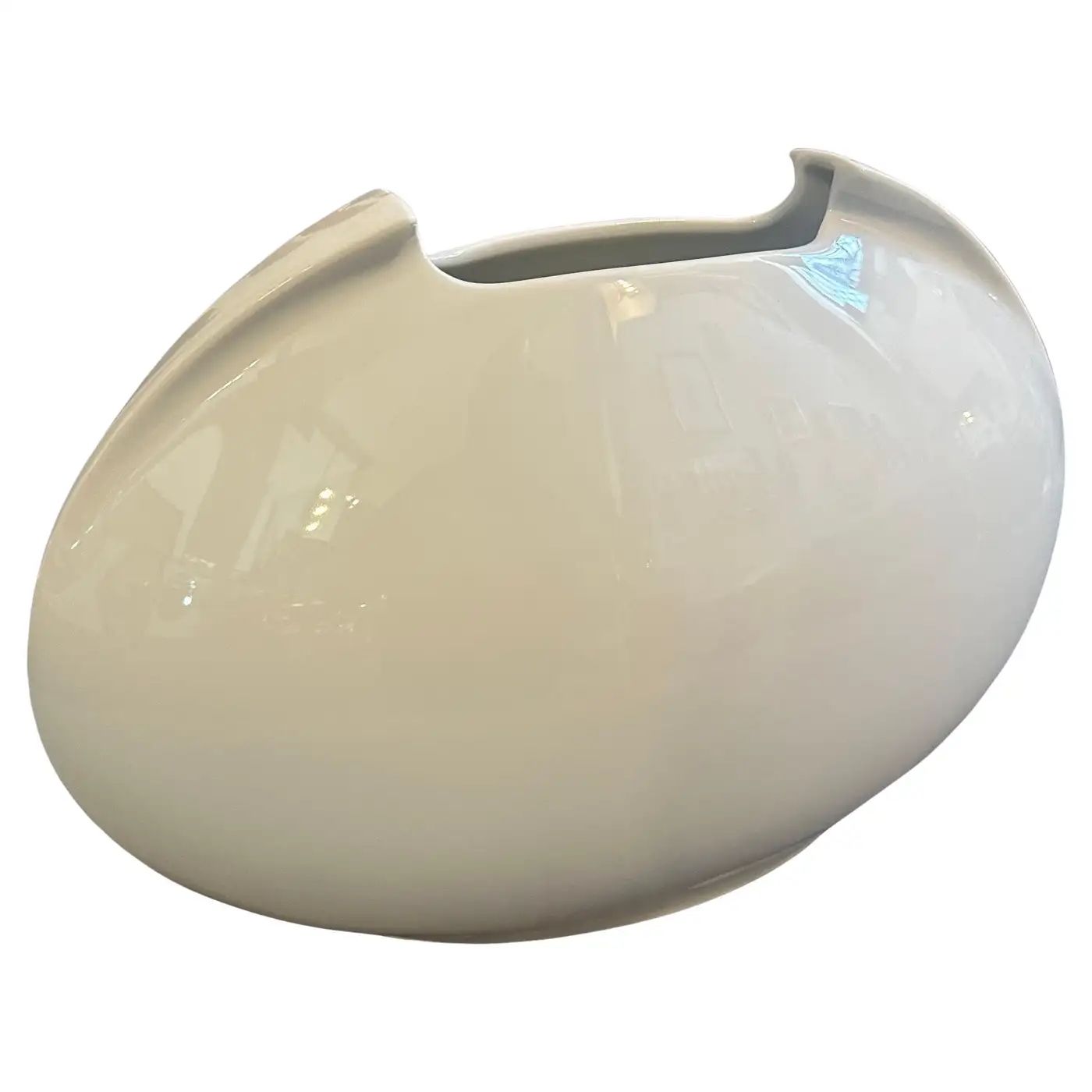 1990s Minimalist White Porcelain Tasca Vase by Lino Sabattini for Rosenthal 1990s Minimalist White Porcelain Tasca Vase by Lino Sabattini for Rosenthal