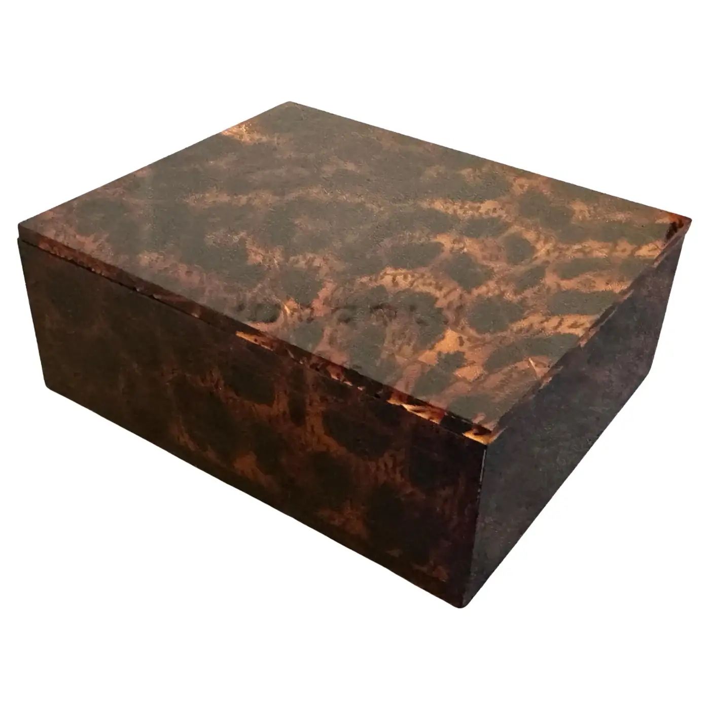1980s Mid-Century Modern Faux Leopard Lucite Luxury Box Signed Dior Home