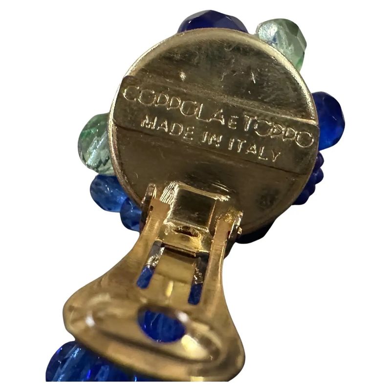 A Pair of 21st Century Coppola e Toppo Blue and Green Crystals Earrings