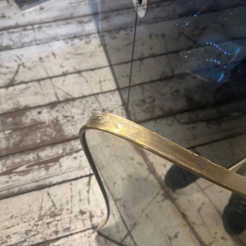 1950s Gio Ponti Style Mid-Century Modern Brass Biscuit Shaped Wall Mirror