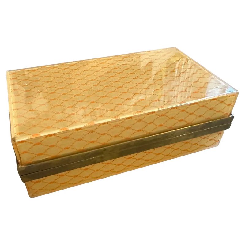 1970s Mid-Century Modern Plexiglass and Brass Italian Luxury Box by Cavinato
