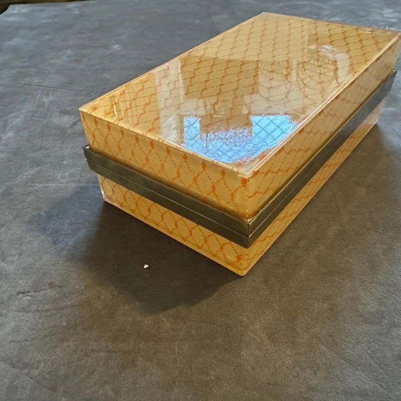 1970s Mid-Century Modern Plexiglass and Brass Italian Luxury Box by Cavinato