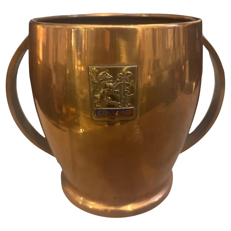 1950s Mid-Century Modern Copper Italian wine Cooler by Cinzano