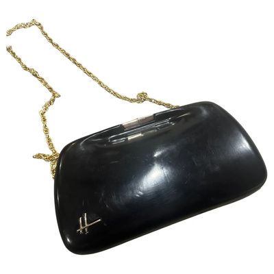 1940s Art Deco Black Bakelite and Brass Italian Evening Bag