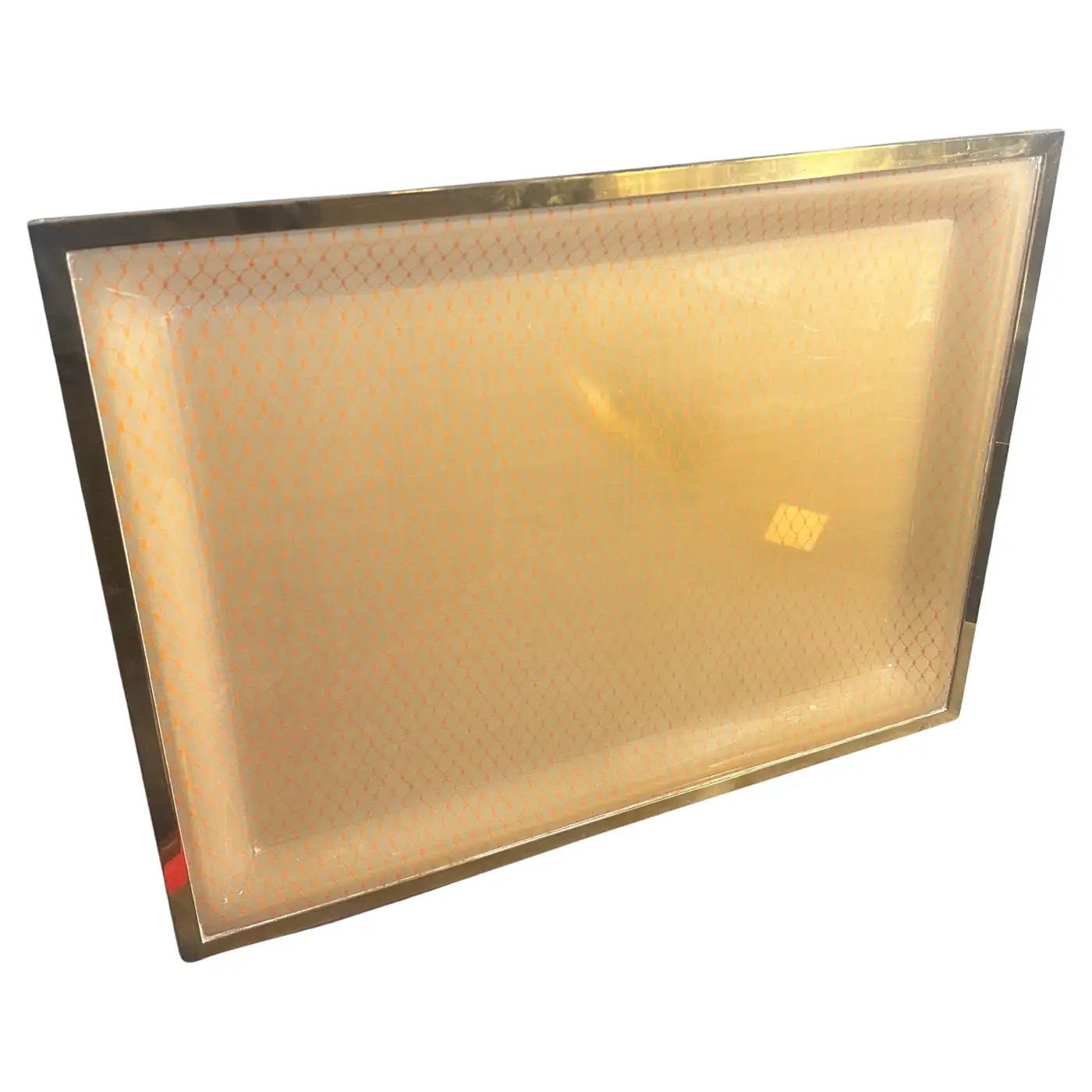 1970s Mid-Century Modern Brass and Plexiglass Tray by Liar of A. Cavalli