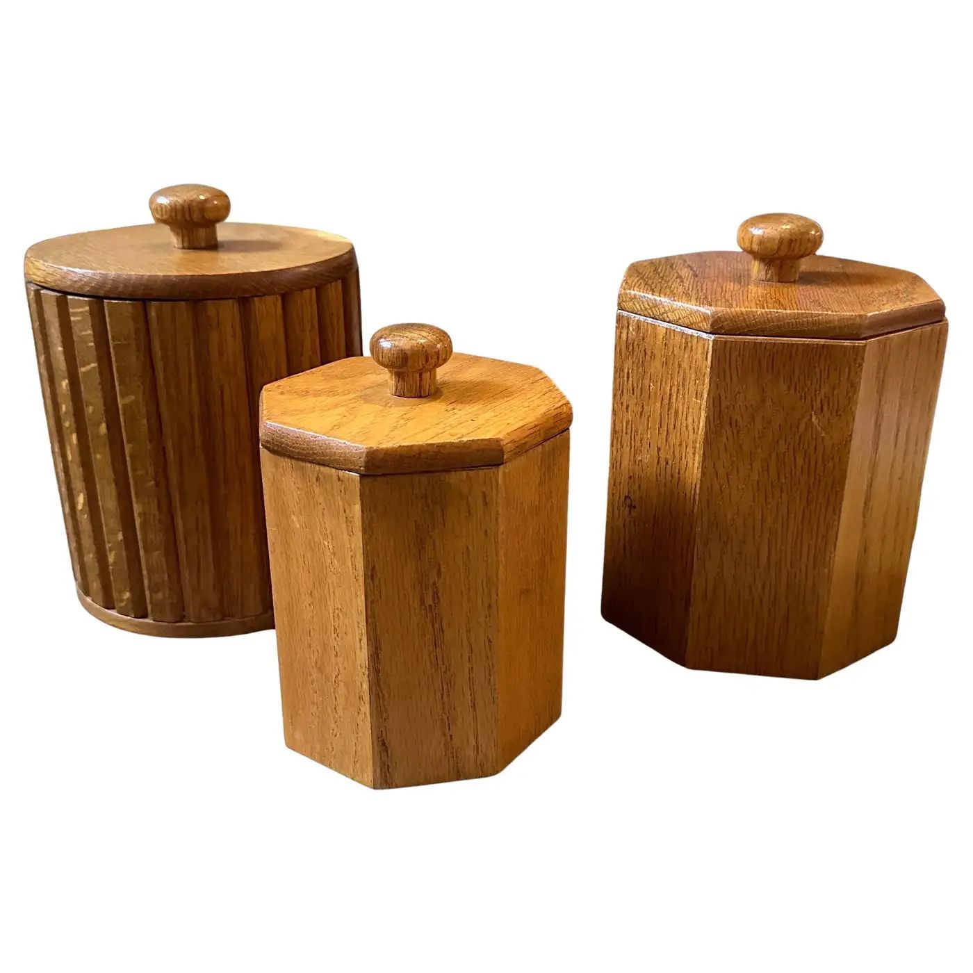 Set of Three 1960s Scandinavian Style Wood and Plastic European Ice Buckets