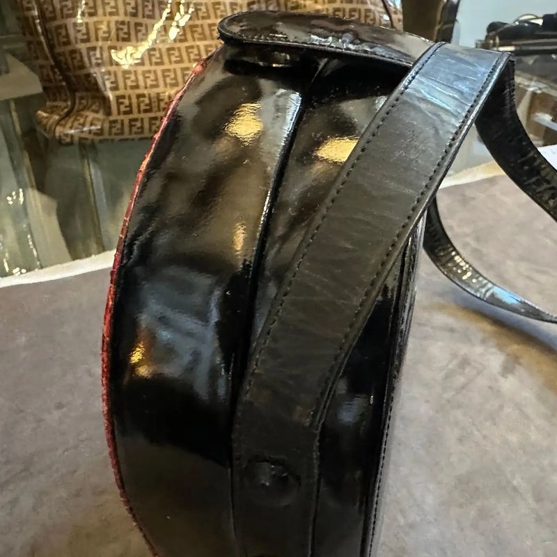 1990s High Quality Red and Black Italian evening Bag by Luciano Padovan