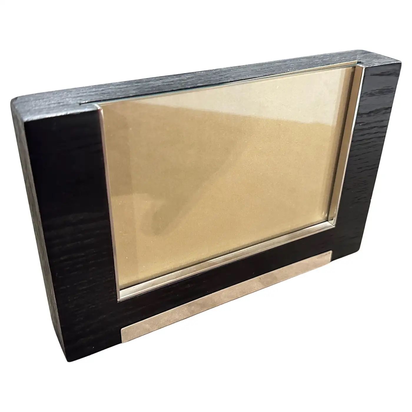 1980s Modern Sterling Silver and Ebonized Wood Picture Frame by Silvan