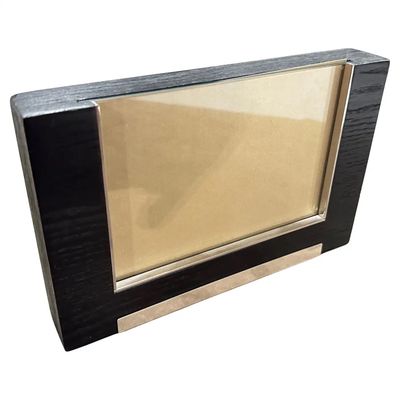 1980s Modern Sterling Silver and Ebonized Wood Picture Frame by Silvan