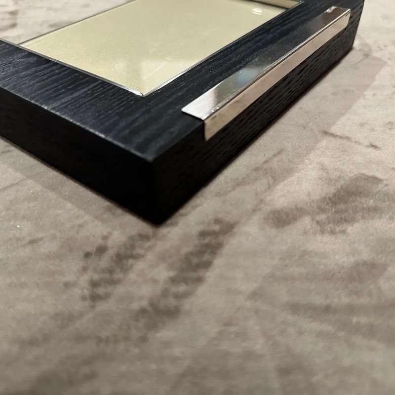1980s Modern Sterling Silver and Ebonized Wood Picture Frame by Silvan
