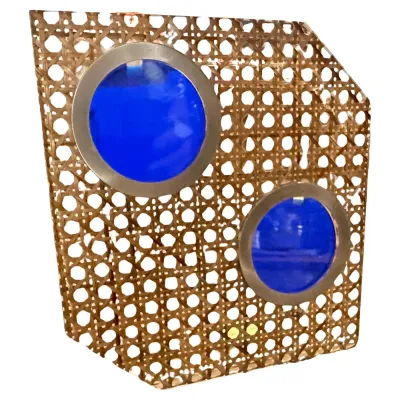 1970s Dior Home Attributed Vienna Straw and Plexiglass Picture Frame