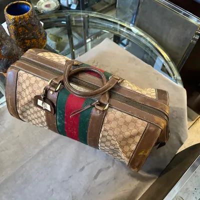 A 1970s Iconic GG Monogram Bowling Bag by Gucci