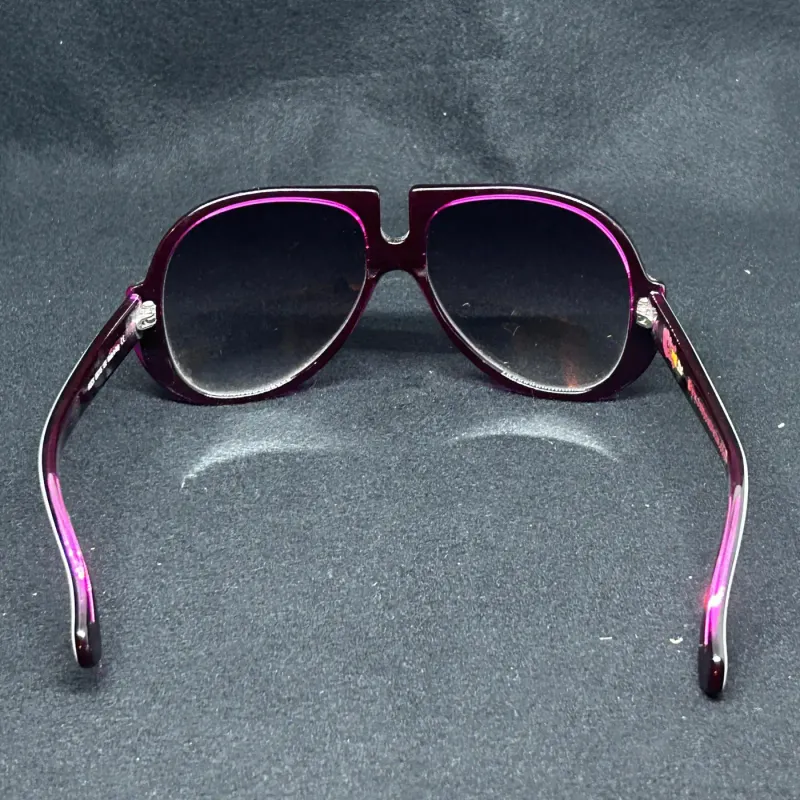 2010 Purple and White Italian Oversize Sunglasses by Patty Paillette Venice