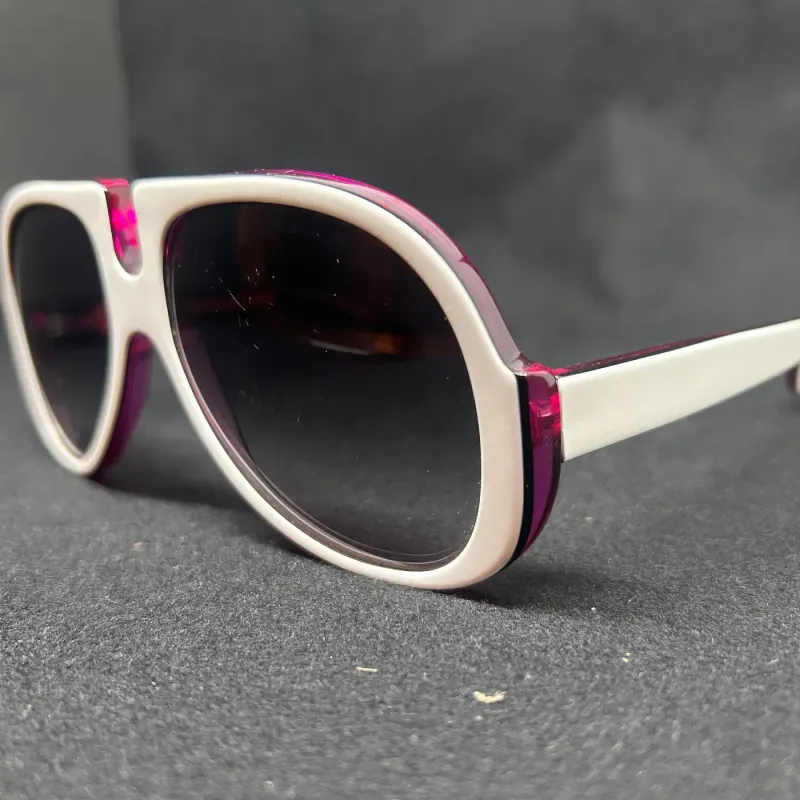 2010 Purple and White Italian Oversize Sunglasses by Patty Paillette Venice