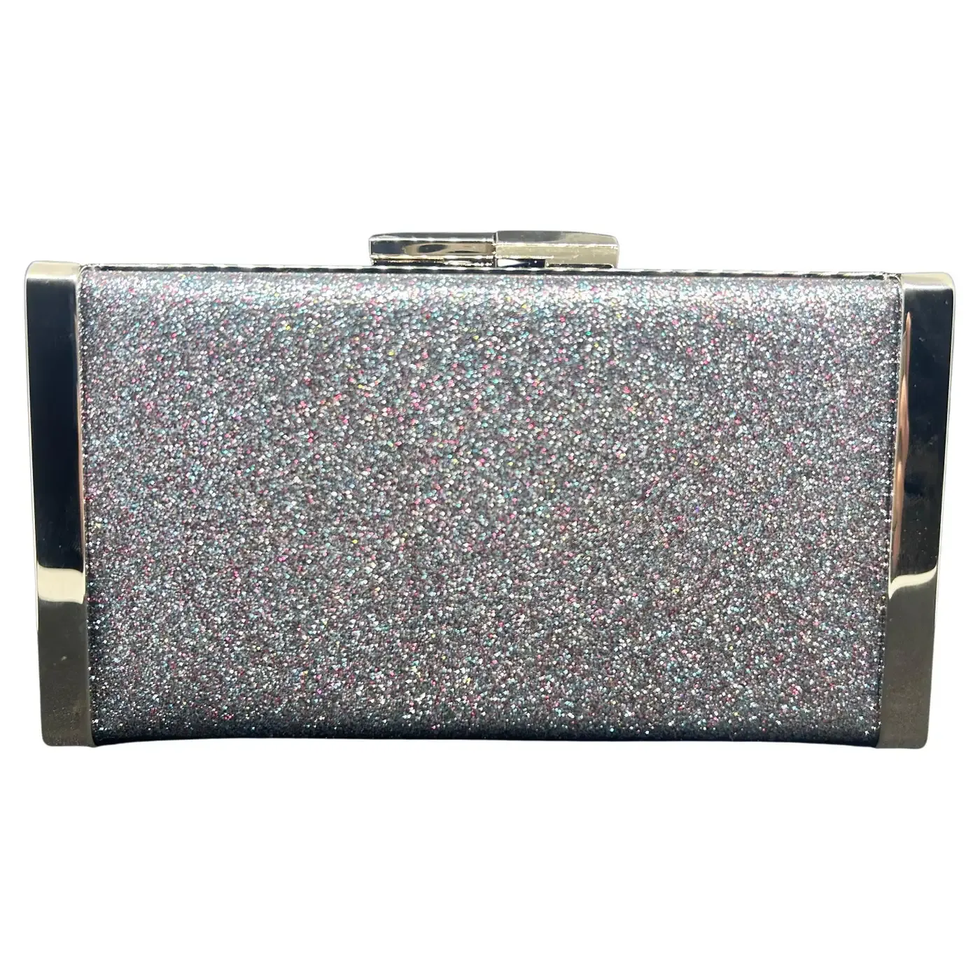 An amazing Jimmy Choo Silver Fine Glitter Fabric and Metal Clutch Bag An amazing Jimmy Choo Silver Fine Glitter Fabric and Metal Clutch Bag