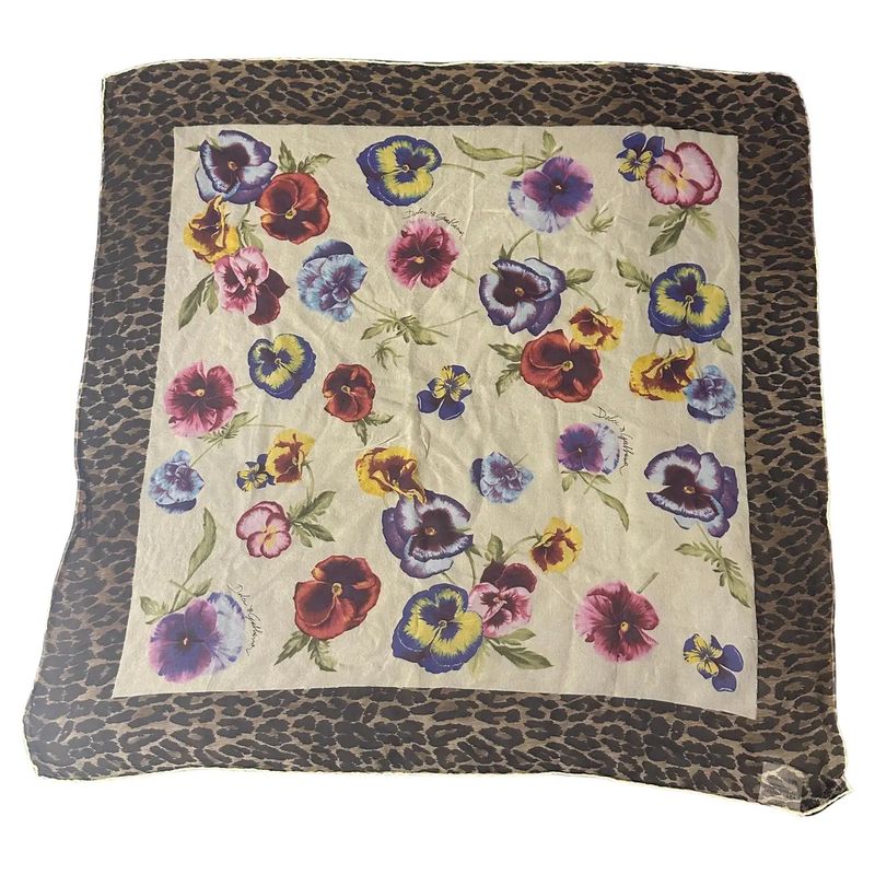 21st Century Dolce & Gabbana Animalier and Flower Silk Scarf