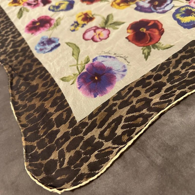 21st Century Dolce & Gabbana Animalier and Flower Silk Scarf