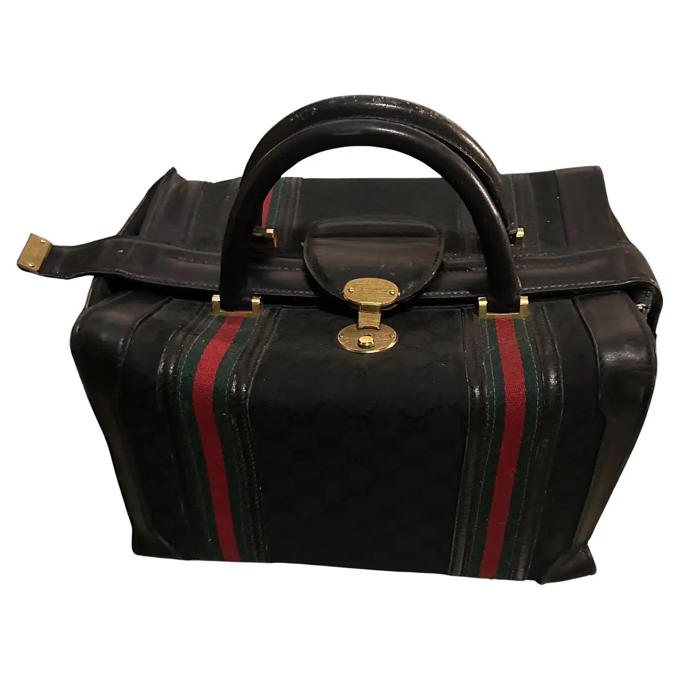 An Elegant 1980s Leather Small Travel Bag By Gucci