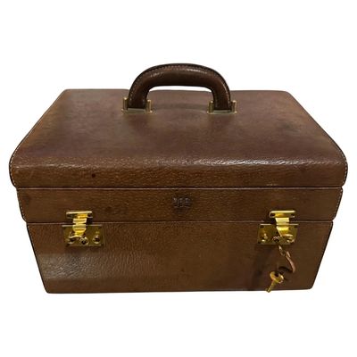 A 1970s Elegant Brown Leather Beauty Case by Gucci