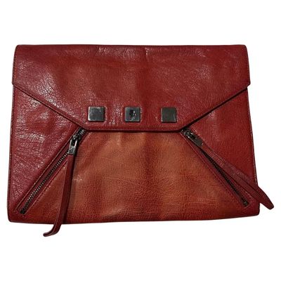 1990s Vintage Red Leather Karl Lagerfeld Envelope Bag