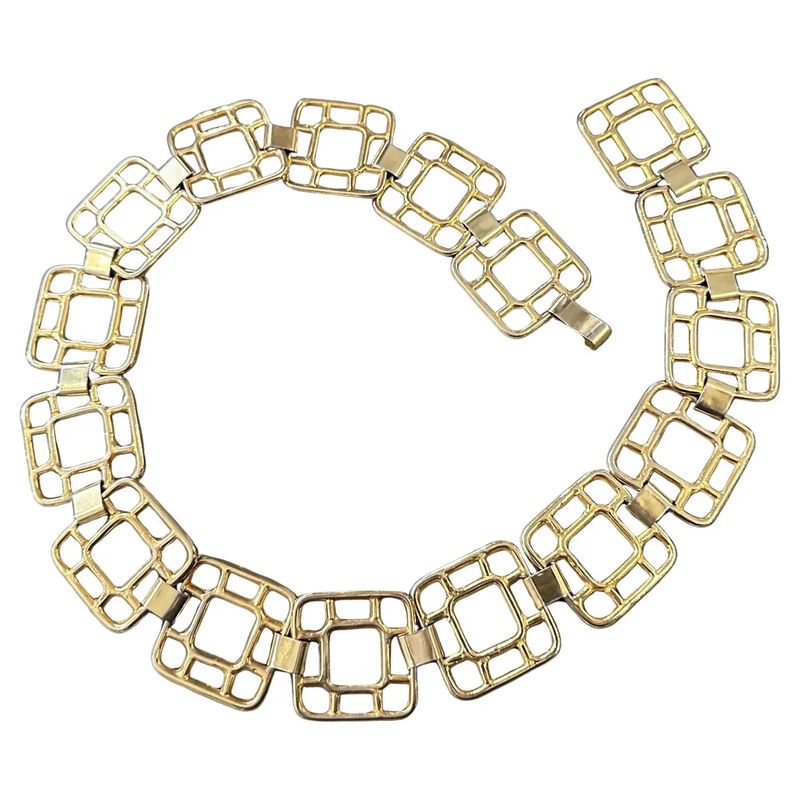 1960s Brass Square Links Italian Belt