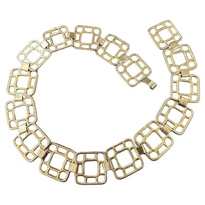 1960s Brass Square Links Italian Belt