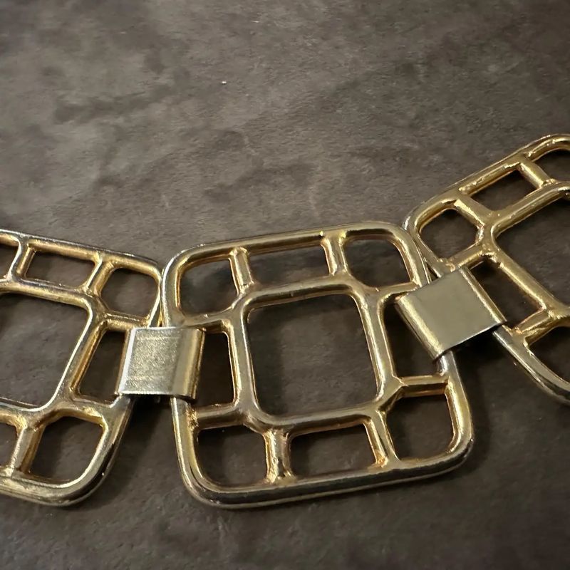 1960s Brass Square Links Italian Belt