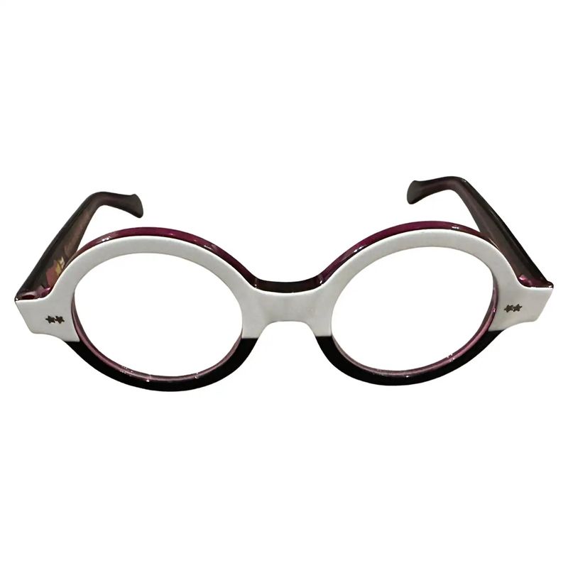 21st Century White and Purple Acetate Oversized Sunglasses by Patty Paillette