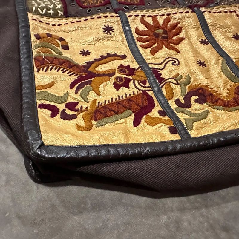 1990s Hippies Style Hand-Crafted Unique French Tote Bag by Jamin Puech