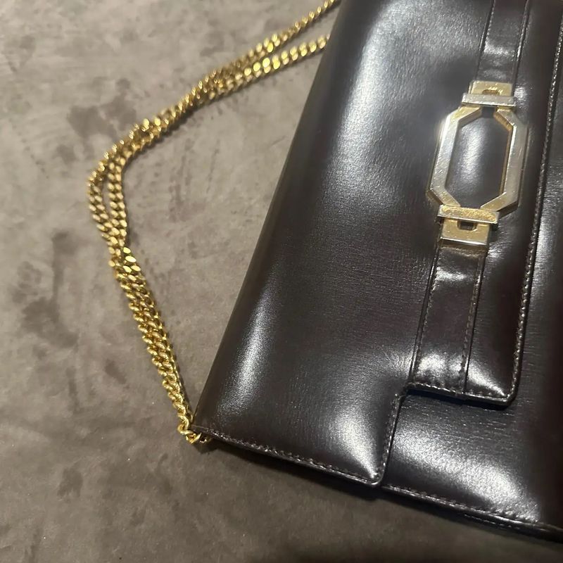 1970s Brown Leather Italian Clutch Bag