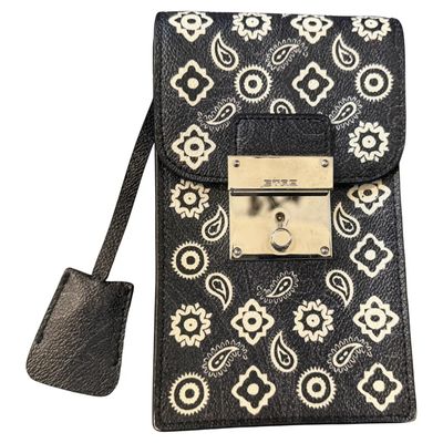 21st Century Never Used Black and White Paisley Leather Belt Phone Case by Etro