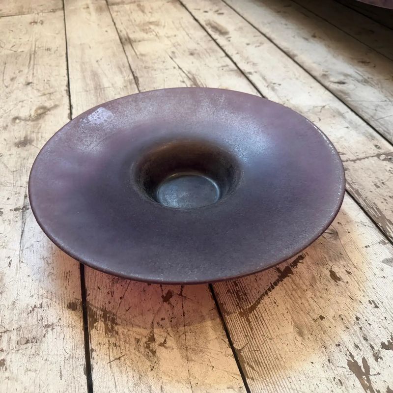1980s Modern Purple Scavo Murano Glass Centerpiece Attributed to Cenedese