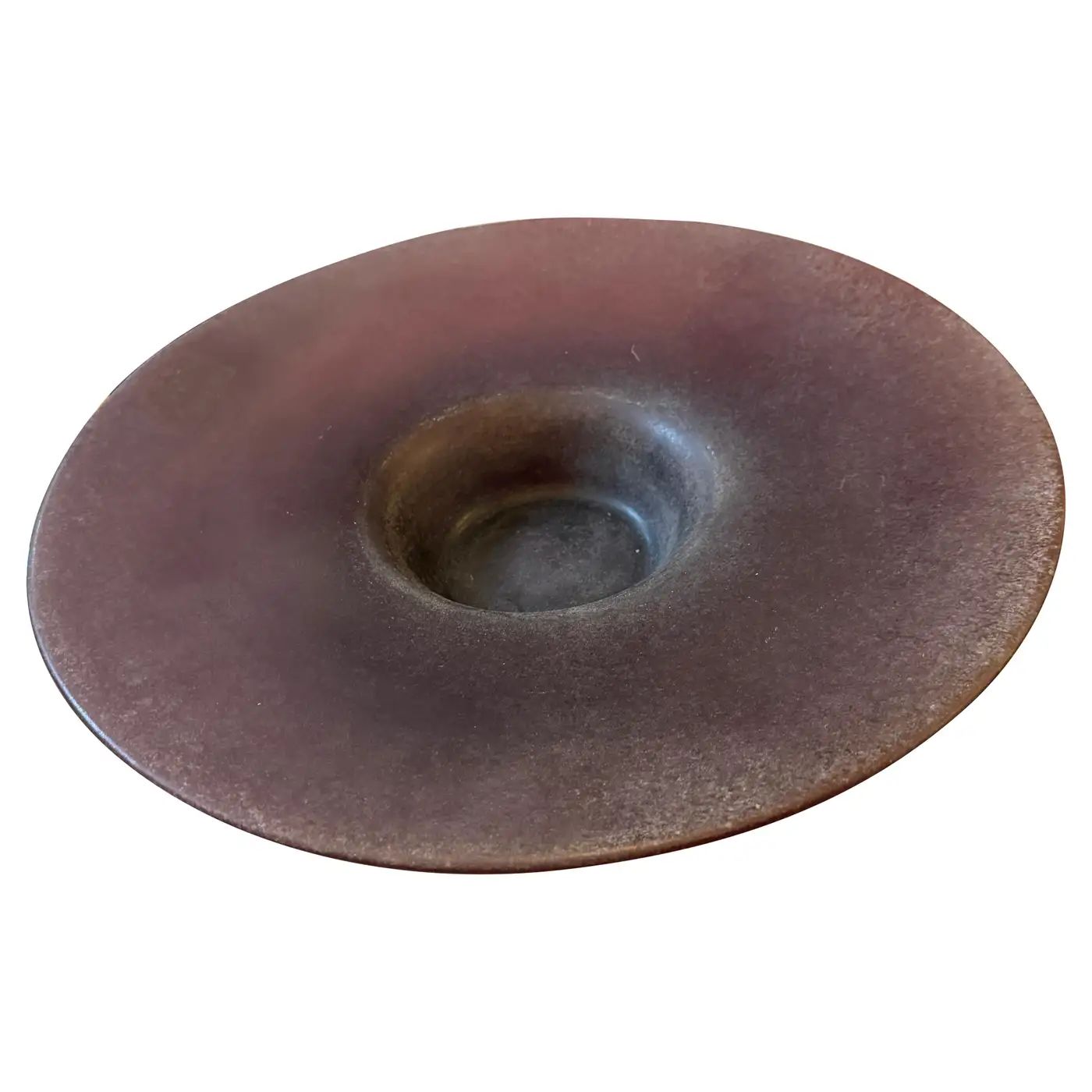 1980s Modern Purple Scavo Murano Glass Centerpiece Attributed to Cenedese