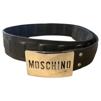 1980s Leather and Steel Iconic Belt by Franco Moschino