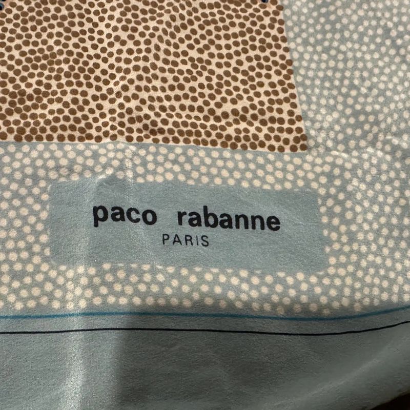1990s Contemporary Stylized Horses Silk Scarf by Paco Rabanne