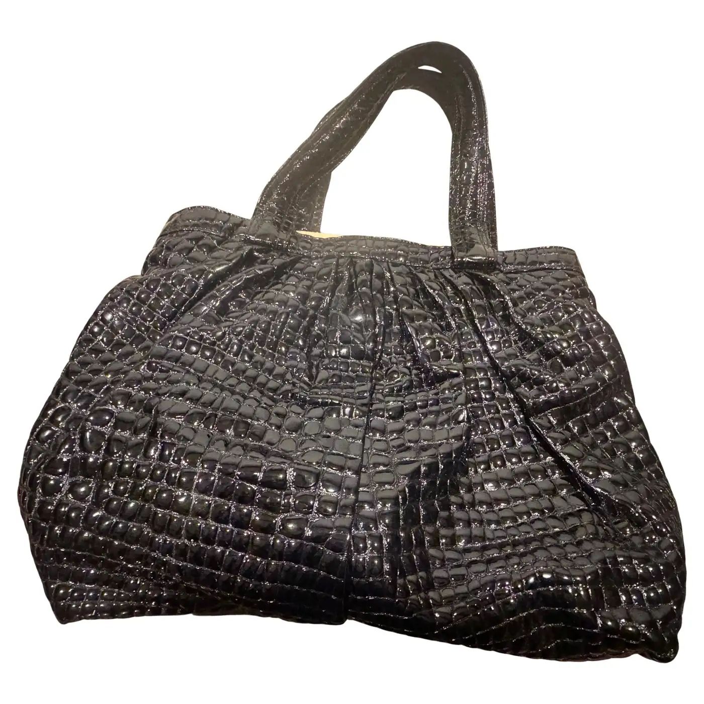 A 1990s Century Black Plastic Huge Italian Tote Bag by Zanotti Giuseppe A 1990s Century Black Plastic Huge Italian Tote Bag by Zanotti Giuseppe