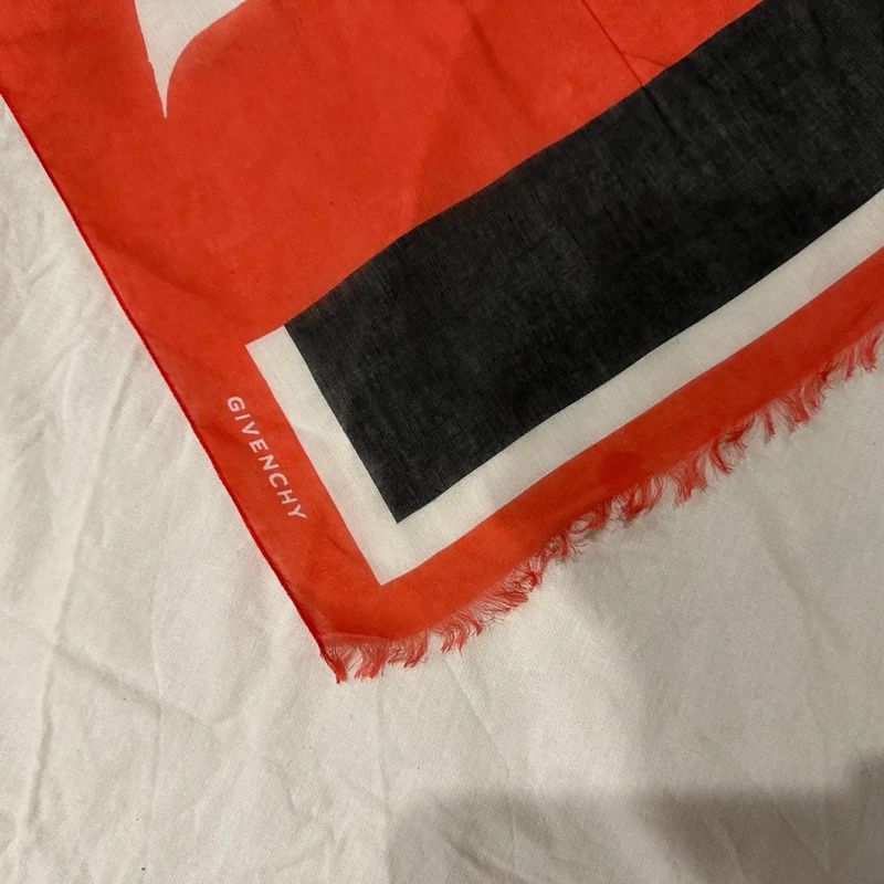 2000s Blue, Red and White Cotton Oversized Scarf by Givenchy