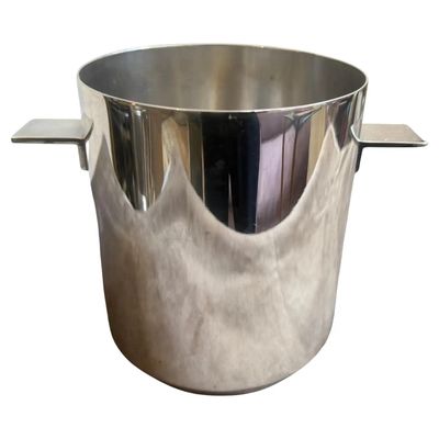 1970s Minimalist Silver Plated Ice Bucket by Lino Sabattini for Christofle