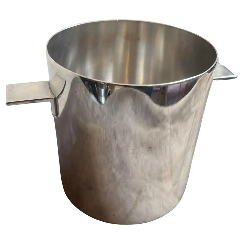 1970s Minimalist Silver Plated Ice Bucket by Lino Sabattini for Christofle