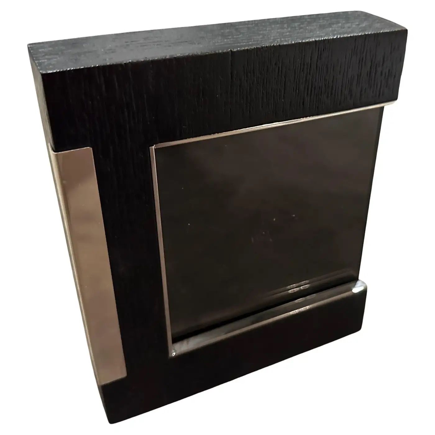 1980s Modern Sterling Silver and Ebonized Wood Picture Frame by Silvan