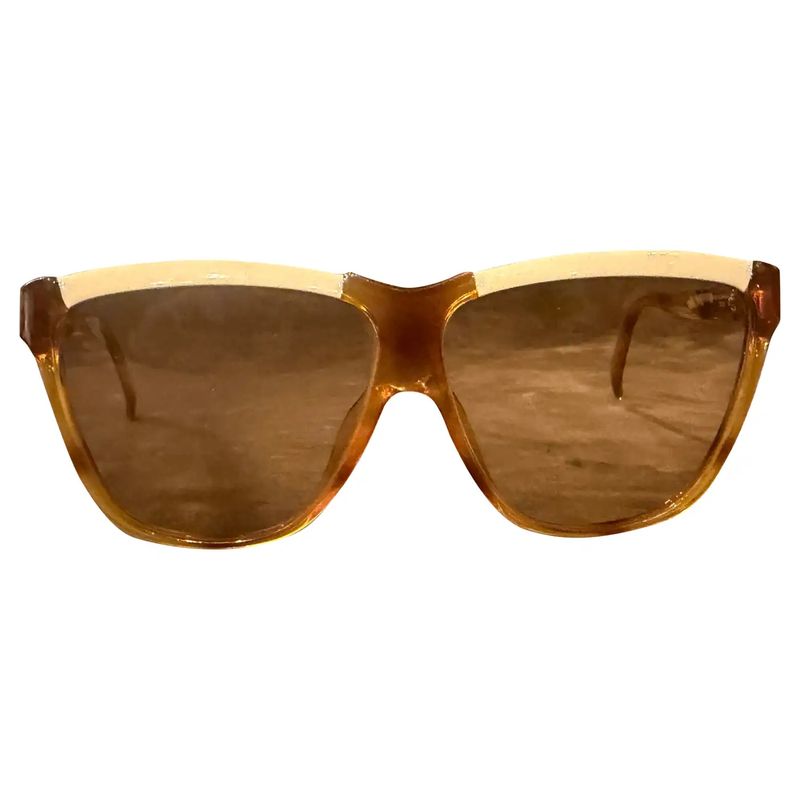 1980s Marbled Brown Optyl Vintage Oversized Sunglasses by Viennaline