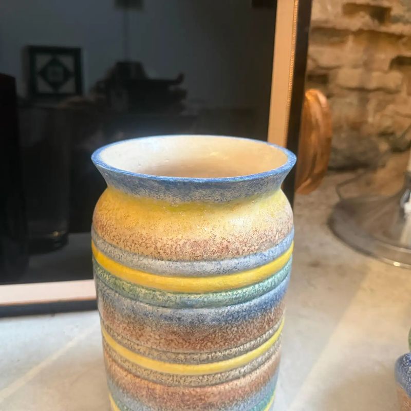 1930s Art Deco Futurist Ceramic Vase by Ceramiche di Albisola