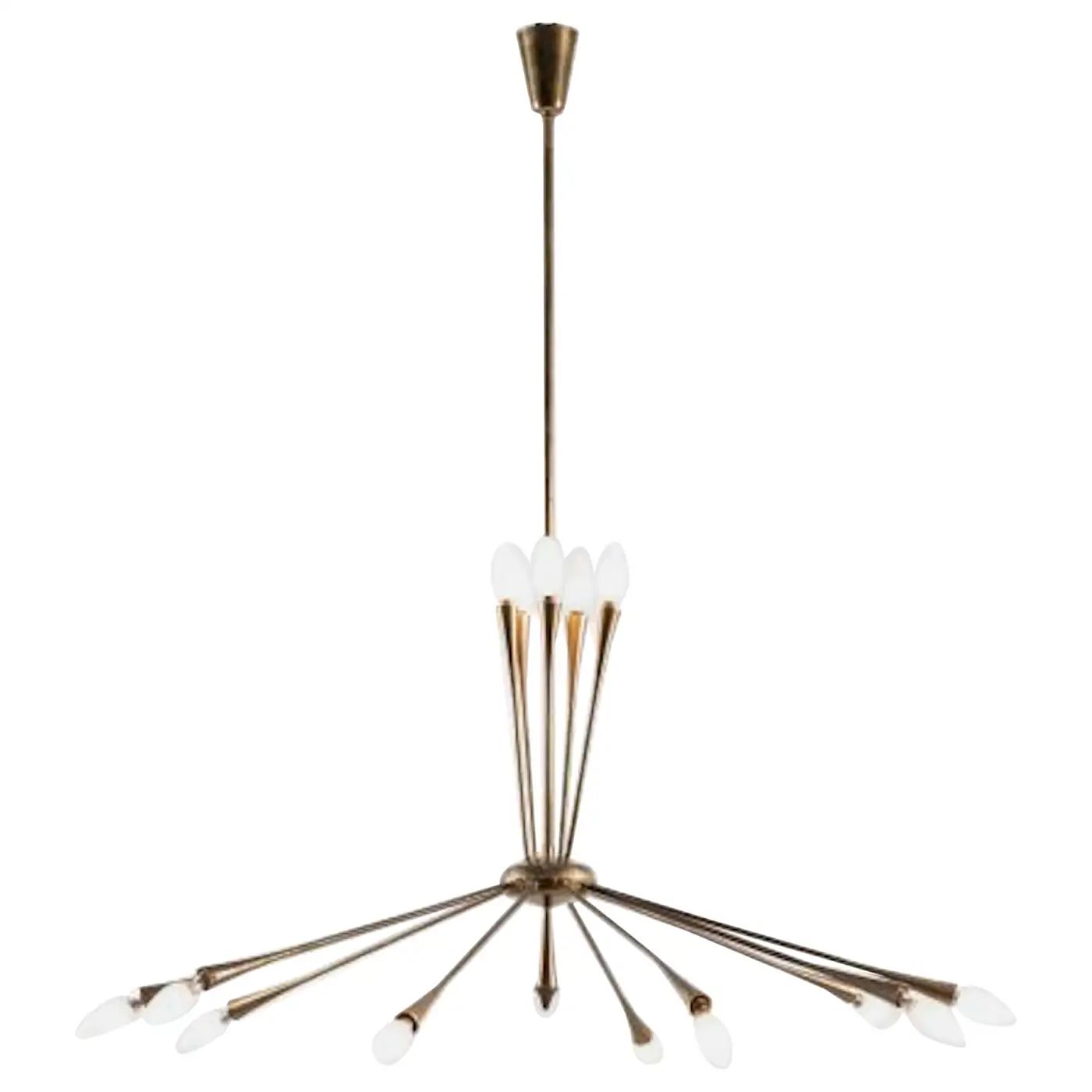 1950s Mid-Century Modern Huge Sputnik Chandelier by Oscar Torlasco for Lumi