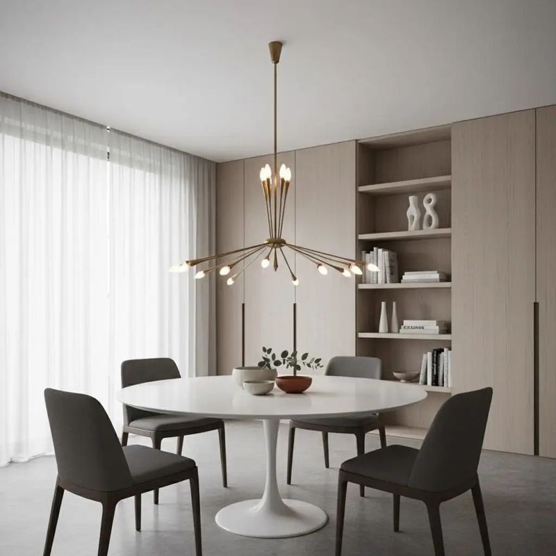 1950s Mid-Century Modern Huge Sputnik Chandelier by Oscar Torlasco for Lumi
