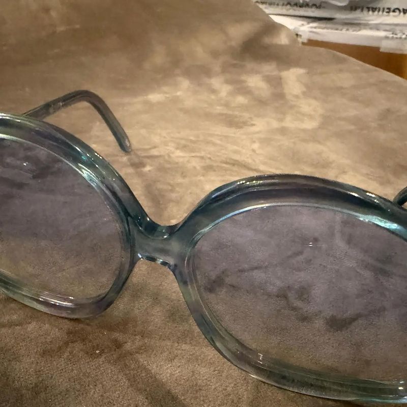 1970s Oversized Marbled Blue Vintage Italian Sunglasses by Lozza