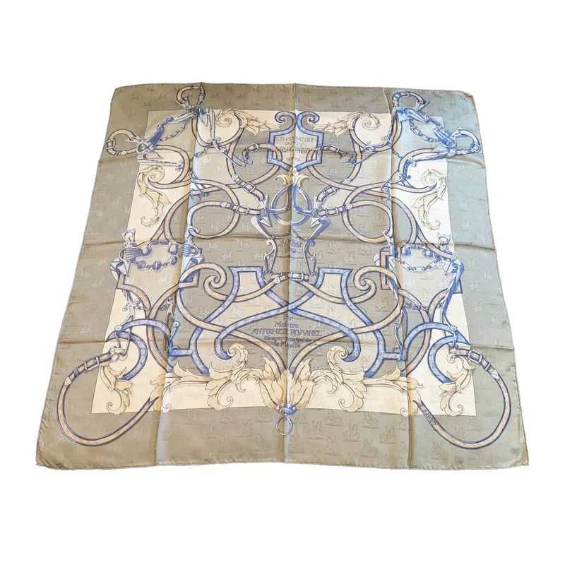 1990s Instruction du Roy Silk Carré Scarf by Hermes